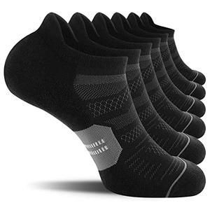 CS CELERSPORT 6 Pack Men's Running Ankle Socks with Cushion, Low Cut Athletic Tab Socks Size L