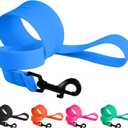 CollarDirect Waterproof Dog Leash Small Medium Large Durable Pet Leashes for Walking Training Running Pink Black Blue Orange Green (L, Blue)