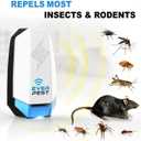 Ultrasonic Pest Repeller Plug-in, 2 Pack Indoor Electronic Pest Deterrent for Roaches, Ants, Mice, Rats, Mosquitoes, Flies, and Bed Bugs