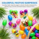 Qudoustar 100 Pack 2.4 Inch Fillable Plastic Easter Eggs Bulk Includes 6 Surprise Golden Eggs, Bright Colors Empty Eggs for Easter Hunt Basket Stuffers Party Favors Classroom Prize