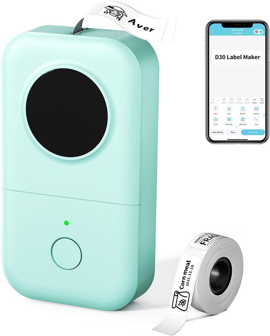 Phomemo Label Maker D30 Labeler,Sticker Printer Machine,Portable Bluetooth Label Printer,Labeler for School Office Home Organization,Back to School Supplies for Kids,Teacher (USB Rechargeable)-Green Phomemo Label Maker D30 Labeler,Sticker Printer Machine,Portable Bluetooth Label Printer,Labeler for School Office Home Organization,Back to School Supplies for Kids,Teacher (USB Rechargeable)-Green