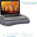 Sofia + Sam Mini Lap Desk with Memory Foam Cushion | Handle | Fits Laptops Up to 15" | Work from Home | Silver | Portable Travel Desk | Reading Writing and Coloring