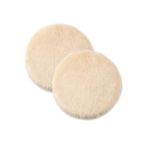 Drydiet 2 Pcs for Bed Sores and Skin Imitation Wool Medical Sheepskins with Non-Slip Back for Pain Relief and Discomfort, Wool Seat Pad, 17 in x 17 in(Circle,Beige)