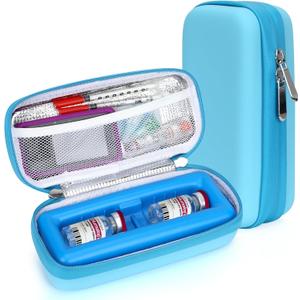 YOUSHARES Insulin Vial Cooler Travel Case - TSA Approved Diabetes Carrying Bag Keep Medicine Cool, Diabetic Medication Organizer Small Bottle Protector, Refrigerated Pack with Protective Ice Brick