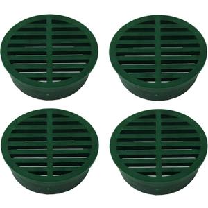 4" Outdoor Round Flat Drain Grate Cover (4, Green)