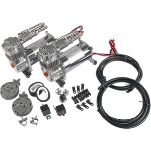 12V 444C 200 PSI Dual Value Pack Chrome Air Compressor for Auto/Motorcycle (2Pcs)