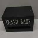 DRASTAR Bag Dispenser, Large Wooden Bag Holder Wall Mount, Black Roll Holder for for 13-gallon Plastic Garbage Bags Dispenser Countertop, Under Kitchen Sink Organization