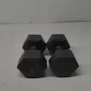 RBX Vinyl Coated Hand Weight Dumbbell Set - Hex Shaped, Roll Free for Body Building/Sculpting/Strength Training Exercise, (Set of 2) (10lb, Grey)