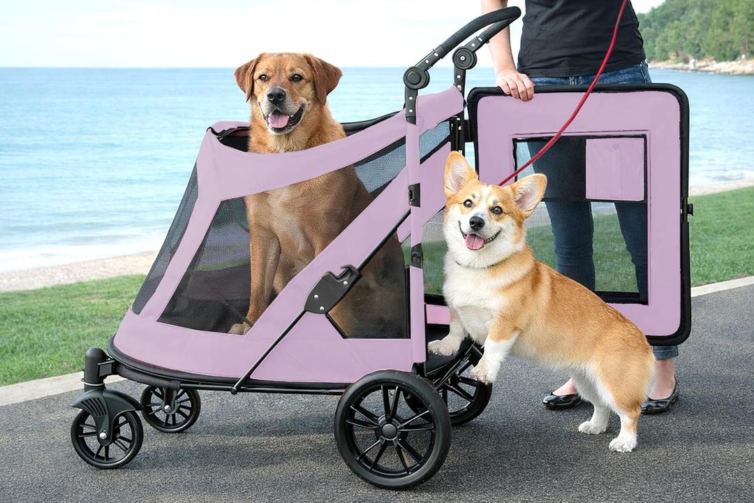 Pet Gear No-Zip Excursion Pet Stroller, Bubble Gum