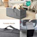 EHEYCIGA Dog Stairs for High Bed 22.5" H, 5-Step Dog Steps for Bed, Pet Steps for Small Dogs and Cats, Non-Slip Balanced Pet Ramp Indoor, Grey