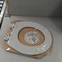 Mayfair Cameron Silver Toilet Seat, Non Slip Heavy Duty Wood, Easy Clean, Made in USA, Round
