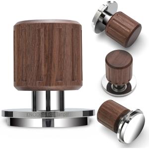 Echo Calibrated Espresso Tamper 54mm with Click Feedback, 30lb Spring, Walnut Handle for Breville Portafilters