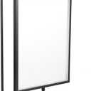 Unomor 8 Inch Double Sided Rotating Black Metal Picture Frame with Acrylic Floating Photo Display for Home Decoration and Vertical Postcard Stand