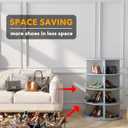 SpaceAid 4 Tier Rotating Shoe Rack Tower, Spinning Shoe Display Lazy Susan, Revolving 360 Shoe Rack Storage Round Carousel, Vertical Handbag Rotate Shoes Closet Organization (4-Tier Gray)