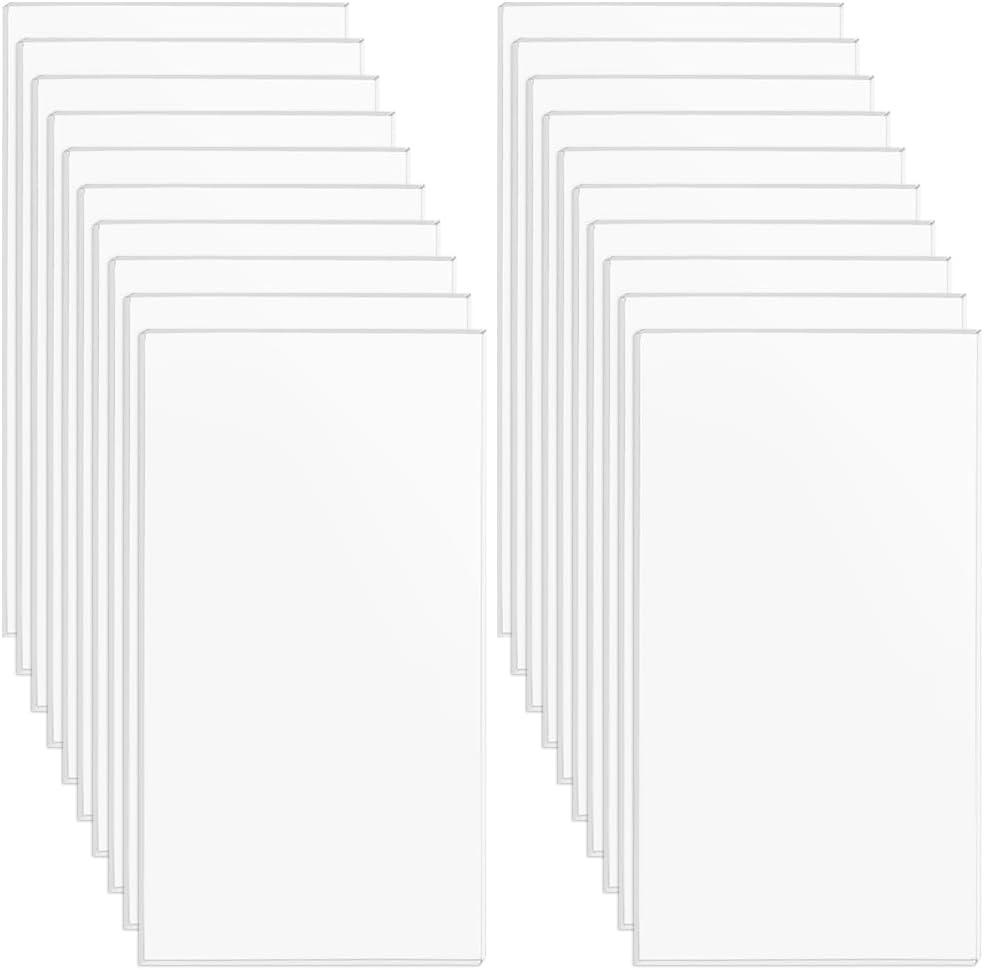 BENECREAT 20PCS 3.5x2 Inch Clear Acrylic Sheet Rectangle Table Place Cards Name Plates for Banquet Wedding Christmas Party Decoration, Office Sign, DIY Project, 3mm Thick
