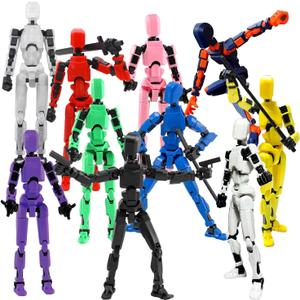 T13 Action Figure Set, 10PCS Robot 3D Printed Toys Lucky Titan 13 Action Figure with Multiple Accessories, Dummy 13 Multi-Jointed Movable, Gifts for Boys and Girls (Requires Assembly)