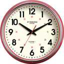 Wall Clock Metal 12.4" Countryside Style Wall Clocks Retro Vintage Classical Silent Non Ticking Easy to Read for Living Room/Kitchen/Bedroom/Office/Bar(12.4" Red)