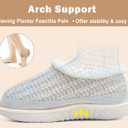 KuaiLu House Slippers for Women Comfortable Memory Foam Plaid Slipper Ladies Warm Fuzzy Plush Fur Lined Winter Home Shoes Orthotic Plantar Fasciitis Arch Support Indoor Outdoor (White)