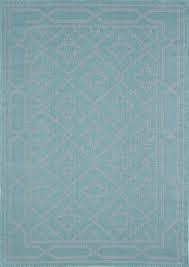 Backyard Bungalow Fifer Zane Area Rug - Aqua and Grey, 5 x 7 ft