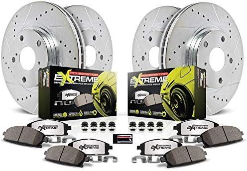 Power Stop K6188-26 Front and Rear Z26 Carbon Fiber Brake Pads with Drilled & Slotted Brake Rotors Kit For Buick Regal 2012-2013 [Model Specific]