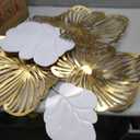 Roivikis Large Metal Wall Art Decor, 3D Abstract White & Gold Floral Leaves Wall Art, Handcrafted Modern Metal Wall Sculpture for Living Room, Bedroom, Entryway, 53.2" 27"