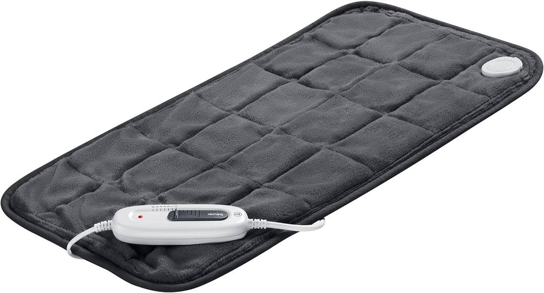 Beurer Weighted Heating Pad, XL Size with Quilted Super Soft Fabric, 6 Heat Levels, Auto Shut Off, Machine Washable, Electric Heated Pads, 3lbs Weight, 12" x 24", UHP27