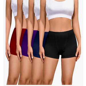 Cotton Boyshort Underwear for Women Cotton Boxer Briefs for Women Underwear Shorts 4 Pack(FQ) XL, Black/Navy/Dark Purple/Red