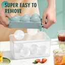 WIBIMEN Large Ice Cube Molds, Big Round Whiskey Ice Cube Trays for Freezer, Easy to Fill & Release, Whiskey Bourbon Cocktail(1.9In*6 Balls- Blue/ Pack of 2)