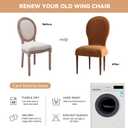 Round Back Dining Chairs Slipcovers, High End Velvet Curved Back Dining Chair Cover, Set of 2/4/6 Dining Room Chairs Covers Without Arms Modern Oval Side Chairs for Hotel Restaurant