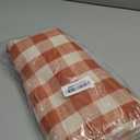 Romanstile Fall Checkered Tablecloth Rectangle, Thanksgiving Linen Cotton Gingham Table Cloth with Tassel, Wrinkle Free Buffalo Plaid Table Cover for Dining Party Decor - 55 x 70 Inch, Orange