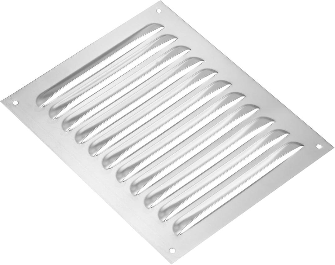 PATIKIL 10 x 10 Inch Vent Cover, 304 Stainless Steel Screen Air Grille Ventilation Cover HVAC Louvered Grill for Home Kitchen Bathroom Wall Ceiling