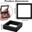 60 Pcs 3D Floating Display Case, 2.8 x 2.8 x 0.8 Inch Transparent Film 3D Floating Coin Display Frame Holder Stands for Challenge Coins, Jewelry, Shells, Gems, Rocks, Fossils, Specimen, Black