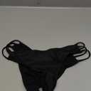 KIWI RATA Womens Swimwear Sexy Tie Side Sweet Heart Brazilian Bikini Bottom Hipster Swimsuit Beachwear Swimwear (#2 Black), XL
