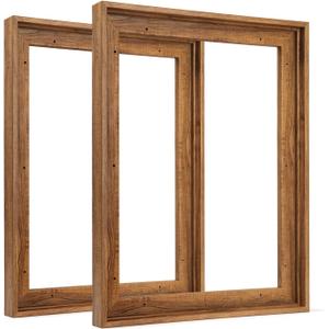 Floating Frame for 16x24 Inch Canvas Painting with 0.6-0.8" Deep, 2 Pack Floater Frame for Canvas Prints Pictures, Oil Painting Art Frame for Gallery Wall Home Office Decor (Dark Brown)