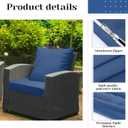 Mindsoft 8 Pcs 24"x24" Patio Cushion Covers Outdoor Cushion Covers Replacement High UV Resistant Anti Slip Waterproof Patio Chair Seat Slipcovers for Outdoor Furniture(Gray Blue)