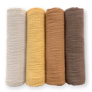 SwaddleDesigns Cotton Muslin Swaddle Blankets for Baby Boy & Baby Girl, Set of 4, Neutral Receiving Blankets for Newborn, Baby Registry & Gift, 46x46 inches, Warm Glow