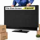 Fanfanwin 65''w x 36''h Textile Anti-scratch TV Cover for Moving Fits TV Screens up to 60"-65" Heavy Duty Tear Resistance Flat Screen Protection During House Moving, Storing, or Home Renovation (Black)