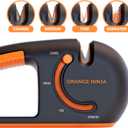 Orange Ninja 4-Stage Knife Sharpener & Serrated Knife Sharpener Repairs, Sharpens & Polishes Blades with Ergonomic Non-Slip Grip