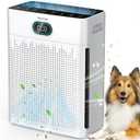 Air Purifiers for Home, PM 2.5 Air Quality Monitor Cover Up to 2200 Ft with Pet mode, Timer, HEPA Air Purifier with Washable Pre-filter, Fragrance Sponge for Smoke, Odor, Dander, Pollen (Black)