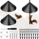 Tanlade 2 Pack Squirrel Baffle Guard Black Plastic Wide Wrap Around Guard Stopper Keep Squirrels Off Bird Feeder Baffle for Bird Feeder Pole Outside Shepherd Hooks(19 Inch)