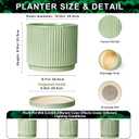 Ceramic Flower Pots, 10 Inch Plant Pot, Round Planter, Green