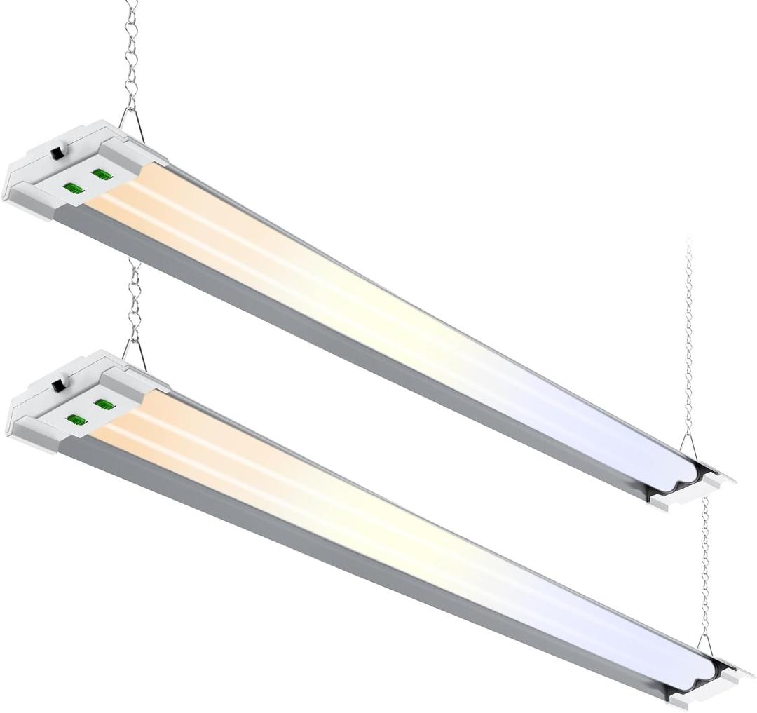 ALUSSO LED Shop Lights for Workshop 4FT, 5000LM Shop Lights 3CCT 3000K/4000K/5000K Selectable, 30W/40W/50W Linkable LED Light Fixture for Garage, 2 Pack
