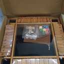 AMEROUS 1-4 Players Shut The Box Dice Game, Wooden Board Table Math Game with 12 Dice and Shut-The-Box Instructions for Kids Adults, Family Classroom Home or Pub (12 Inches)