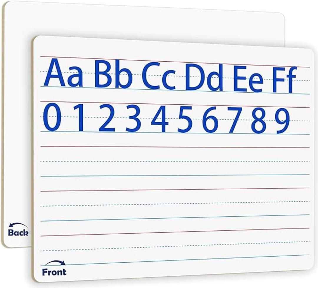 4 x Small White Board, Dry Erase LapBoards 9''x 12'' Mini White Board Double Sided Portable LapBoards for Students Teachers School Supplies (2 Boards with Line)