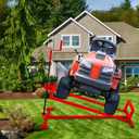 Lawn Mower Lift Jack, Lifting Platform 882 Lbs Capacity Telescopic Maintenance Jack with User Manual for Garden Tractors and Riding Lawn Mower with Manual Handle & Power Tool Extension Handle - B