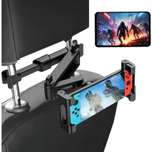 Headrest Tablet Holder for Car, Adjustable Extendable Back Seat iPad Mount Holder,Universal Long Arm Stand for Kids Travel, Compatible with iPad Pro/Air/Mini, Samsung Tablets,6.0-10.3" Tablets (1Pack)