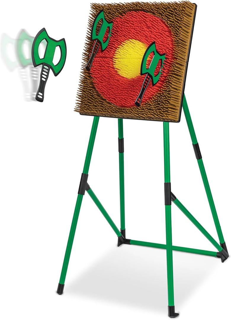 EastPoint Go Gater Tomahawk Axe Throw Set - Green, Medium - Bristle Target & Foam Tomahawks for Yard Games - Easy Portable Setup for Outdoor Games - Hand-Eye Coordination for Outdoor Activities