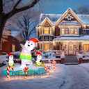 6ft Christmas Inflatable Surfing Snowman Outdoor Decorations Christmas Blow up Yard Decoration with Built in LED Winter Xmas Snowman Inflatables for Holiday Party Indoor Outdoor Lawn Decor