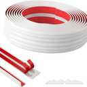 Duzzy Wall Corner Protector Trim, 20 Feet Flexible Inside & Outside Guard, Peel and Stick Molding, Self-Adhesive Strip for Wall Edge, Ceiling, Door Frames, Countertop (White)