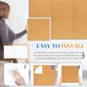 DOLLAR BOSS Cork Board Tiles, 6 Packs 12" x 12" 1/2" Thick Cork Bulletin Board Self Adhesive Corkboards for Walls with 60 Pushpins for Home Office Kitchen School Decor Display